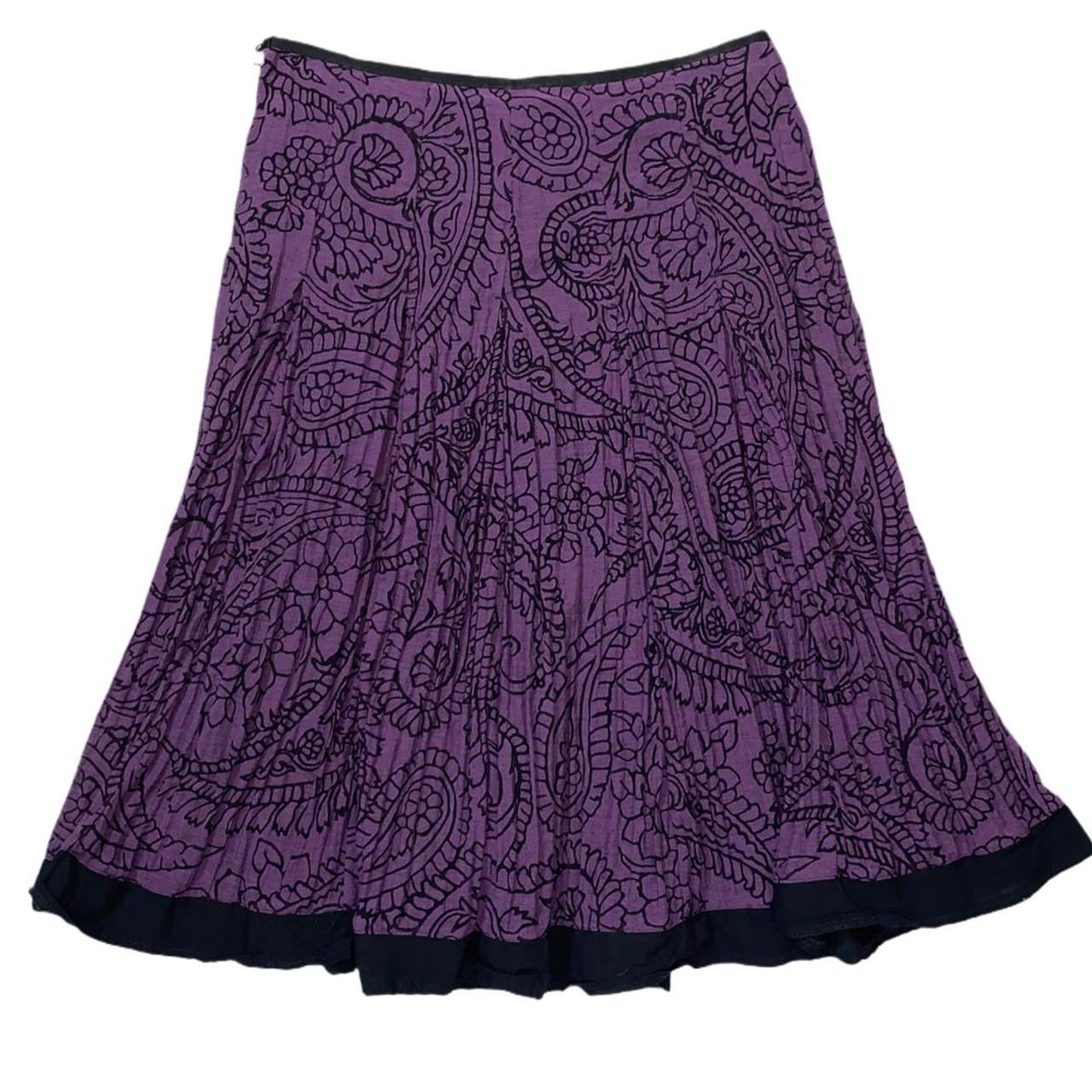 Per Una purple paisley print uk12 midi skirt