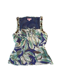 Monsoon Embellished Tropical Leaf Print Blouse Top UK 14 | Boho