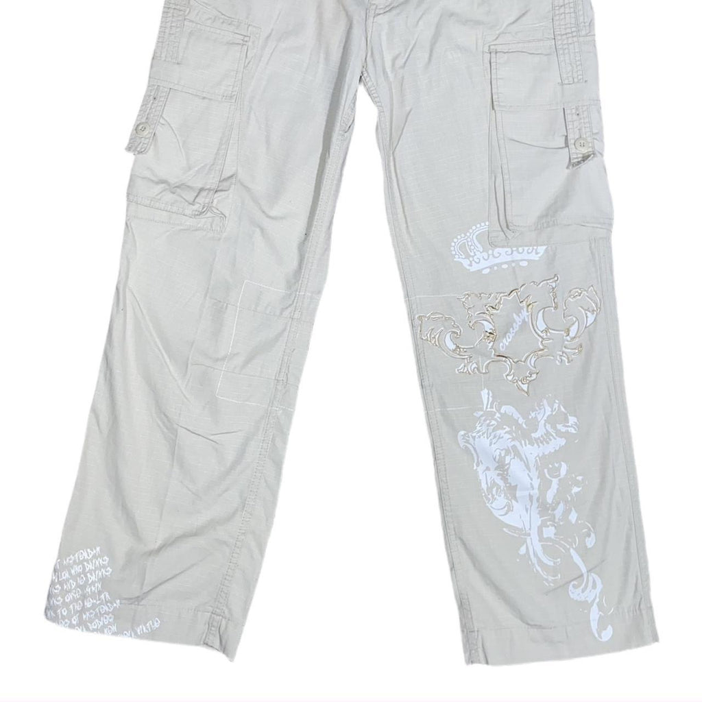 Crosby T.44 Y2K embroidered print cargo pants UkM