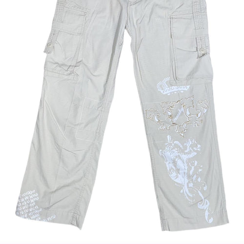 Crosby T.44 Y2K embroidered print cargo pants UkM