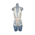 Hah we are pink lace bodysuit with ruffles ukS