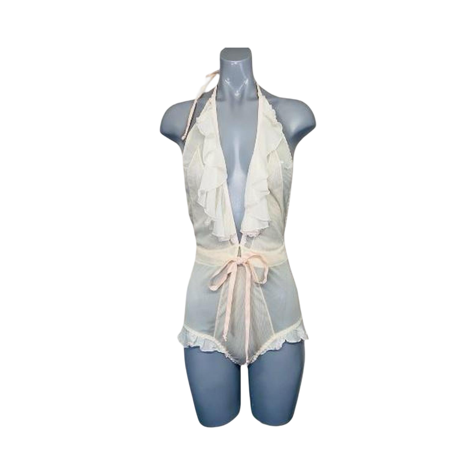 Hah we are pink lace bodysuit with ruffles ukS