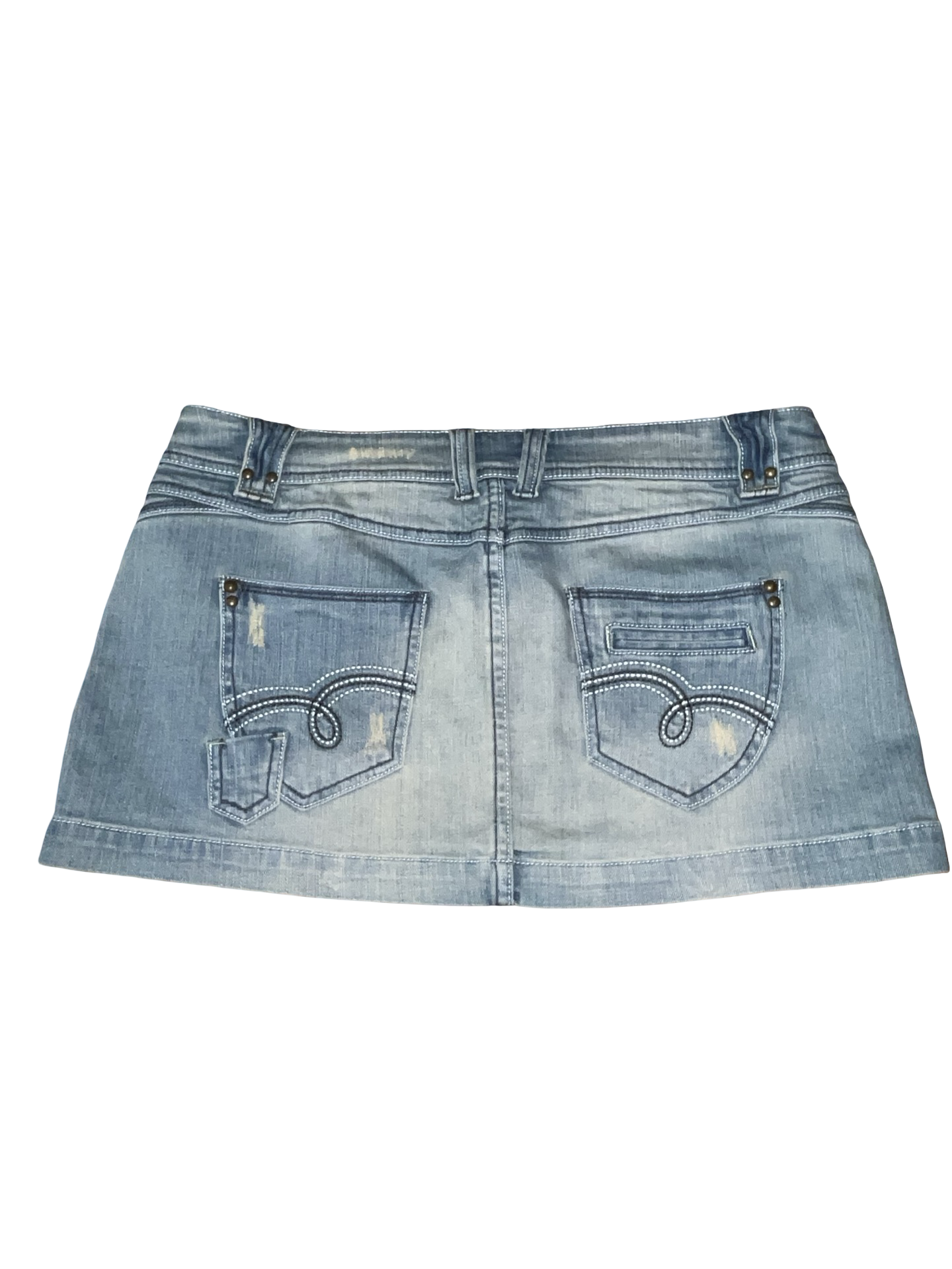 Vintage Y2K A|wear Low Rise Denim Micro Mini Skirt UK 16