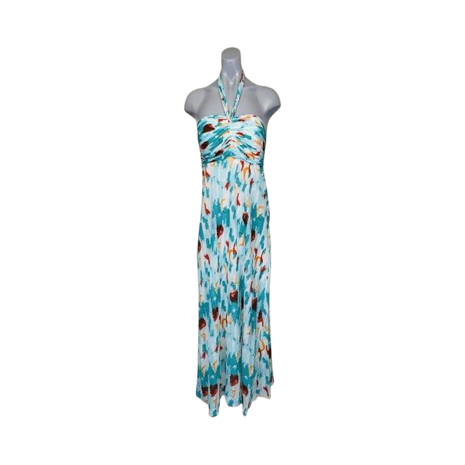 Multi coloured halter maxi dress with tie neckline By Aramis princess ukS
