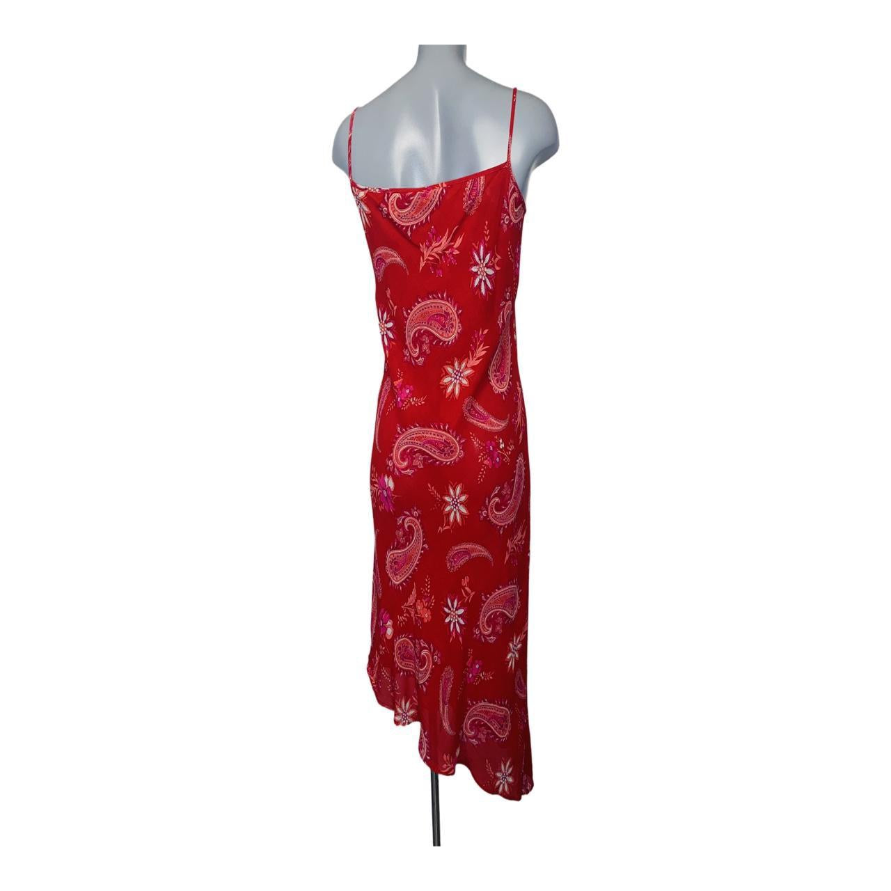 Red paisley asymmetrical midi dress NEXT uk12