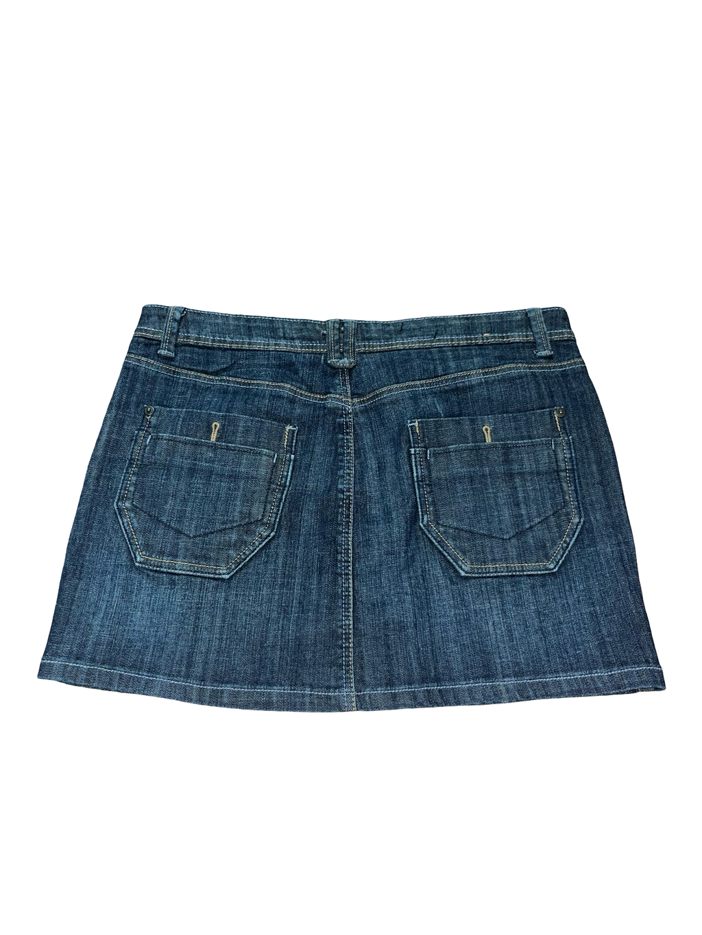 Y2K House of Denim Button Front Utility Mini Skirt uk12