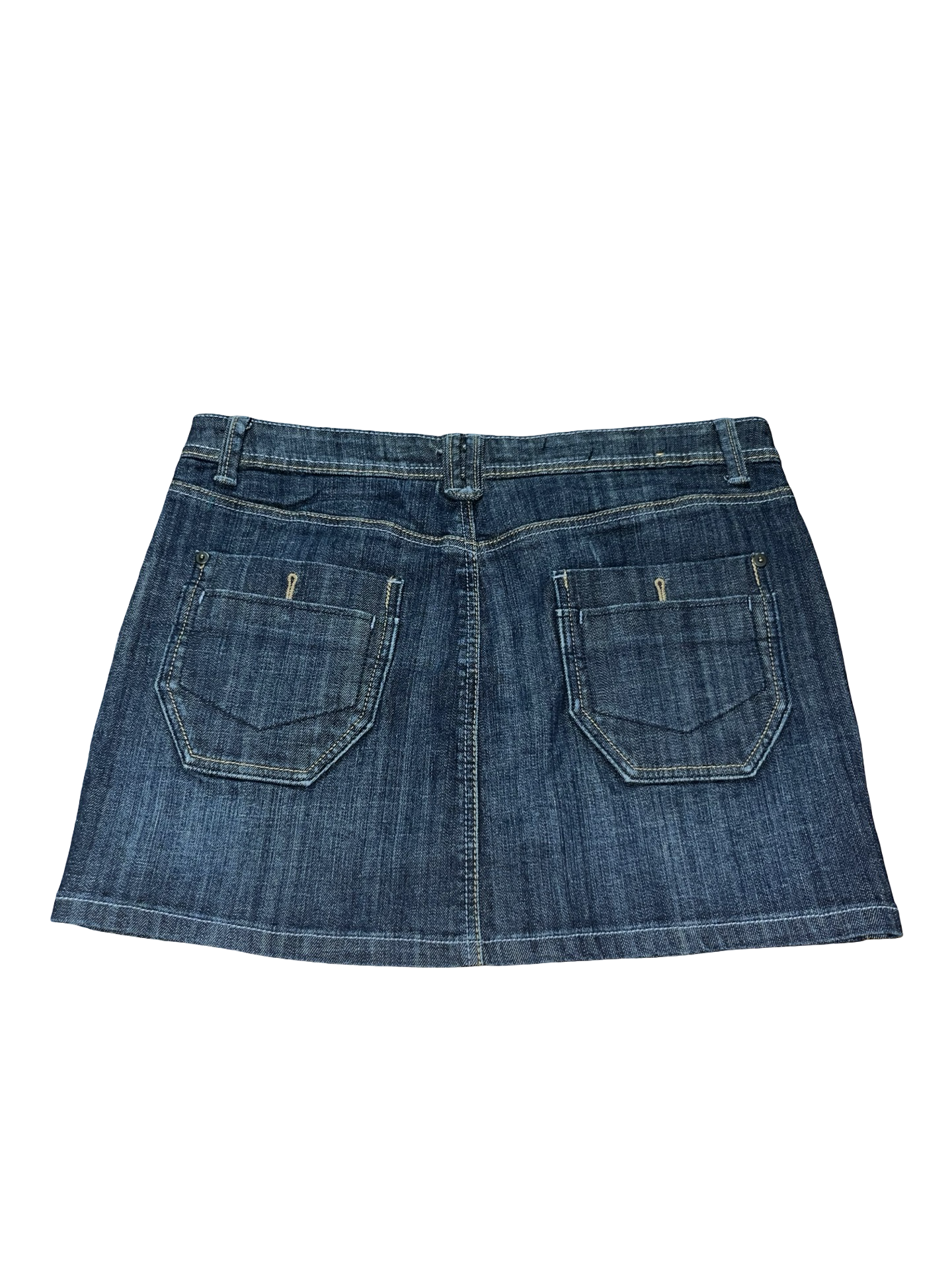 Y2K House of Denim Button Front Utility Mini Skirt uk12