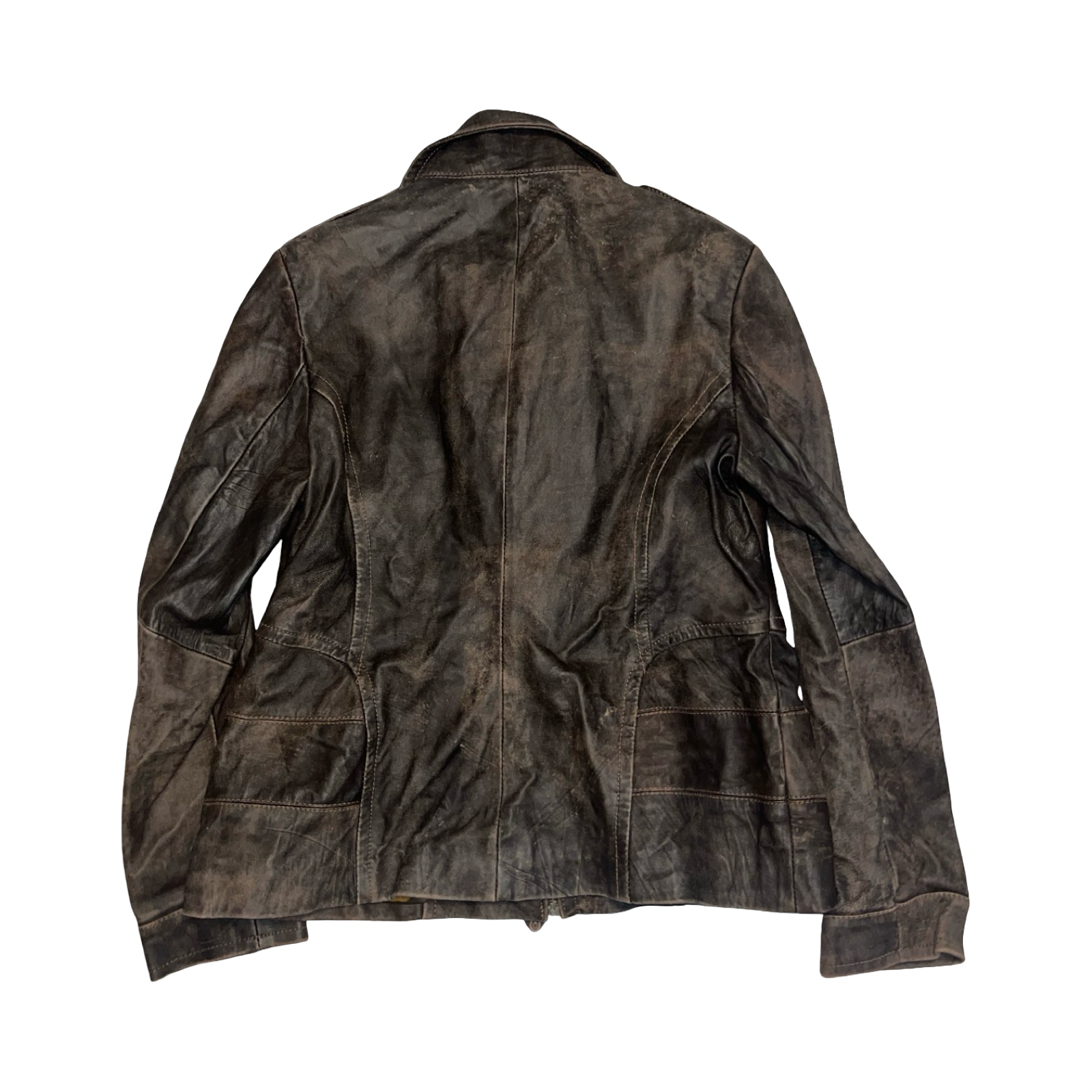 Next vintage brown leather jacket uk16