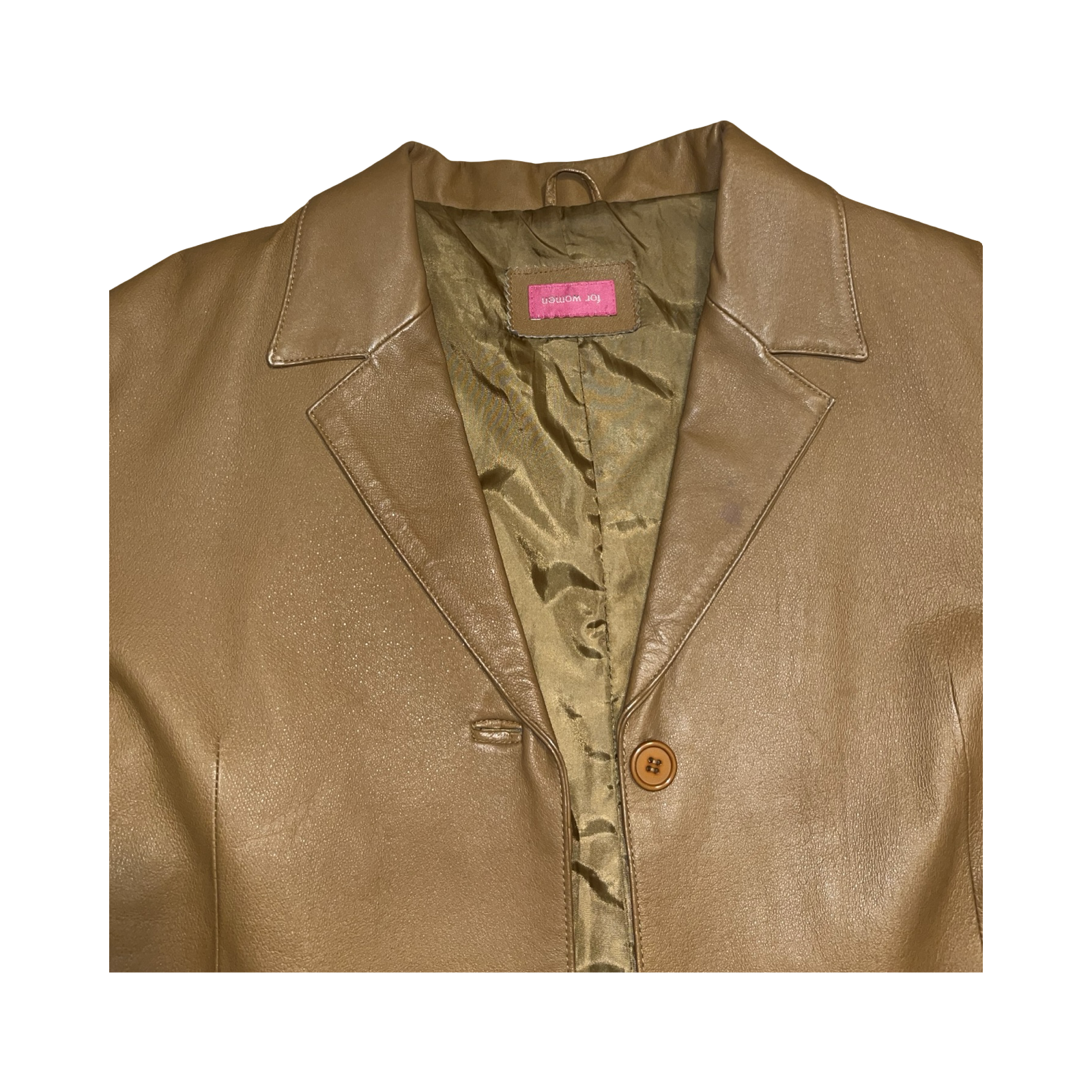 For women genuine tan leather coat uk 16