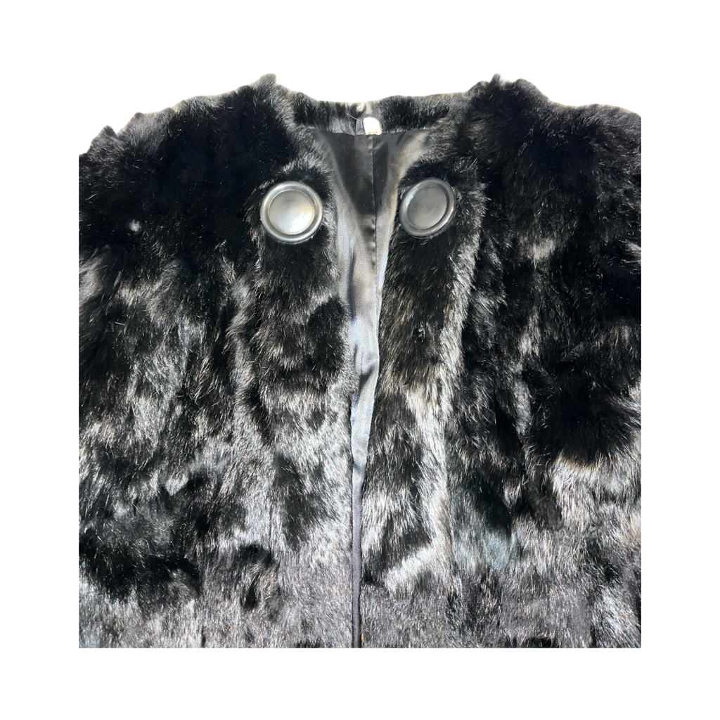 2000’s vintage black coney fur woman’s coat uk16