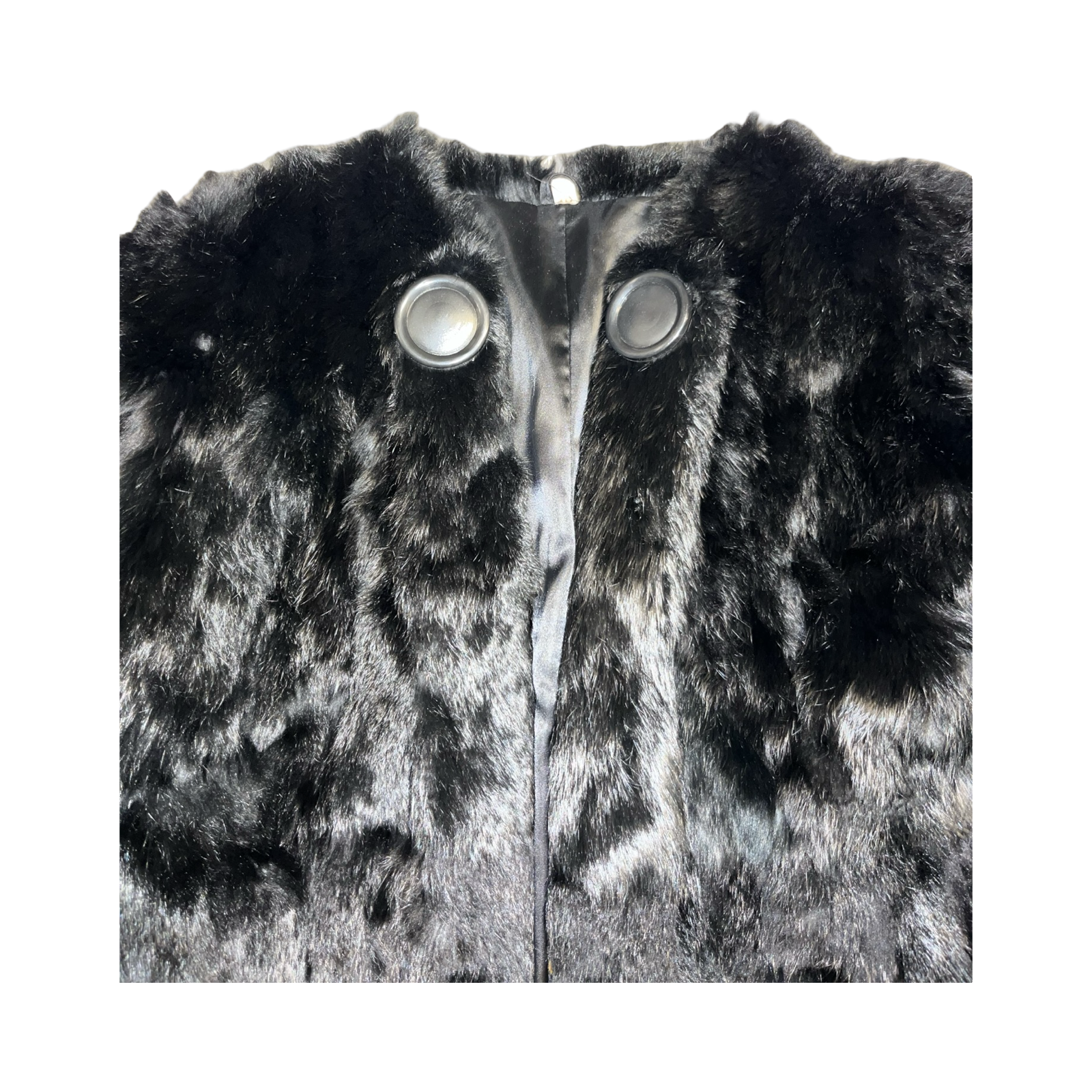 2000’s vintage black coney fur woman’s coat uk16