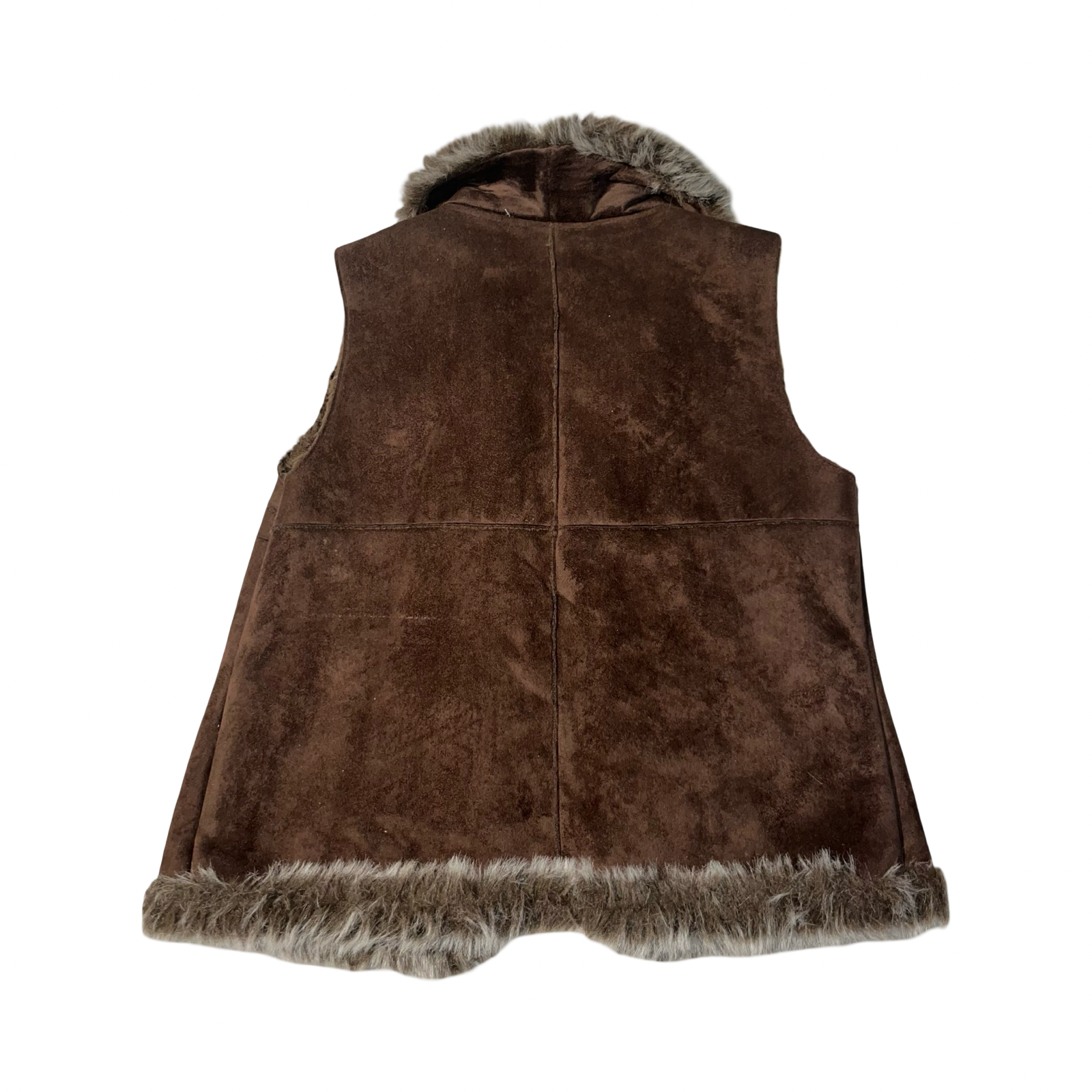 Papaya brown fur y2k waist coat uk18
