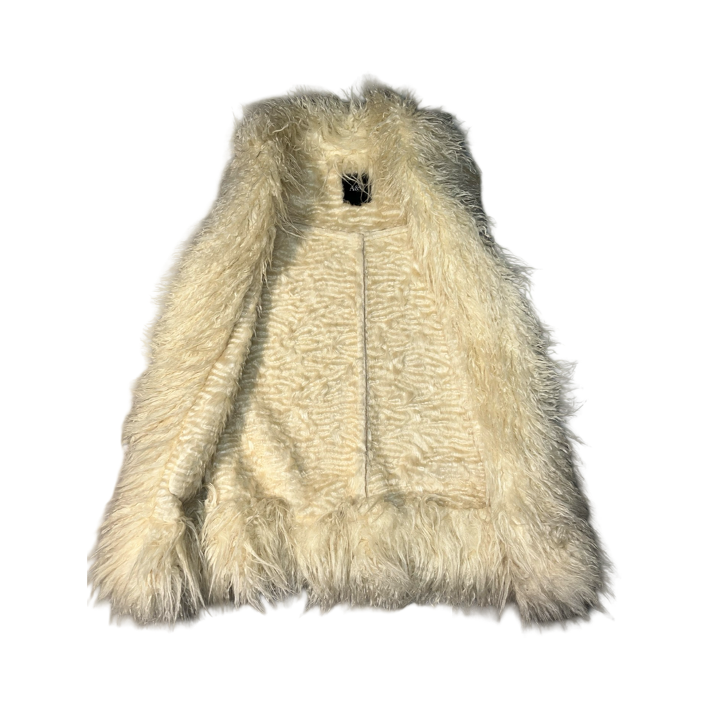 ANITA & GREEN vintage fluffy/ suede Afghan gilet ukS