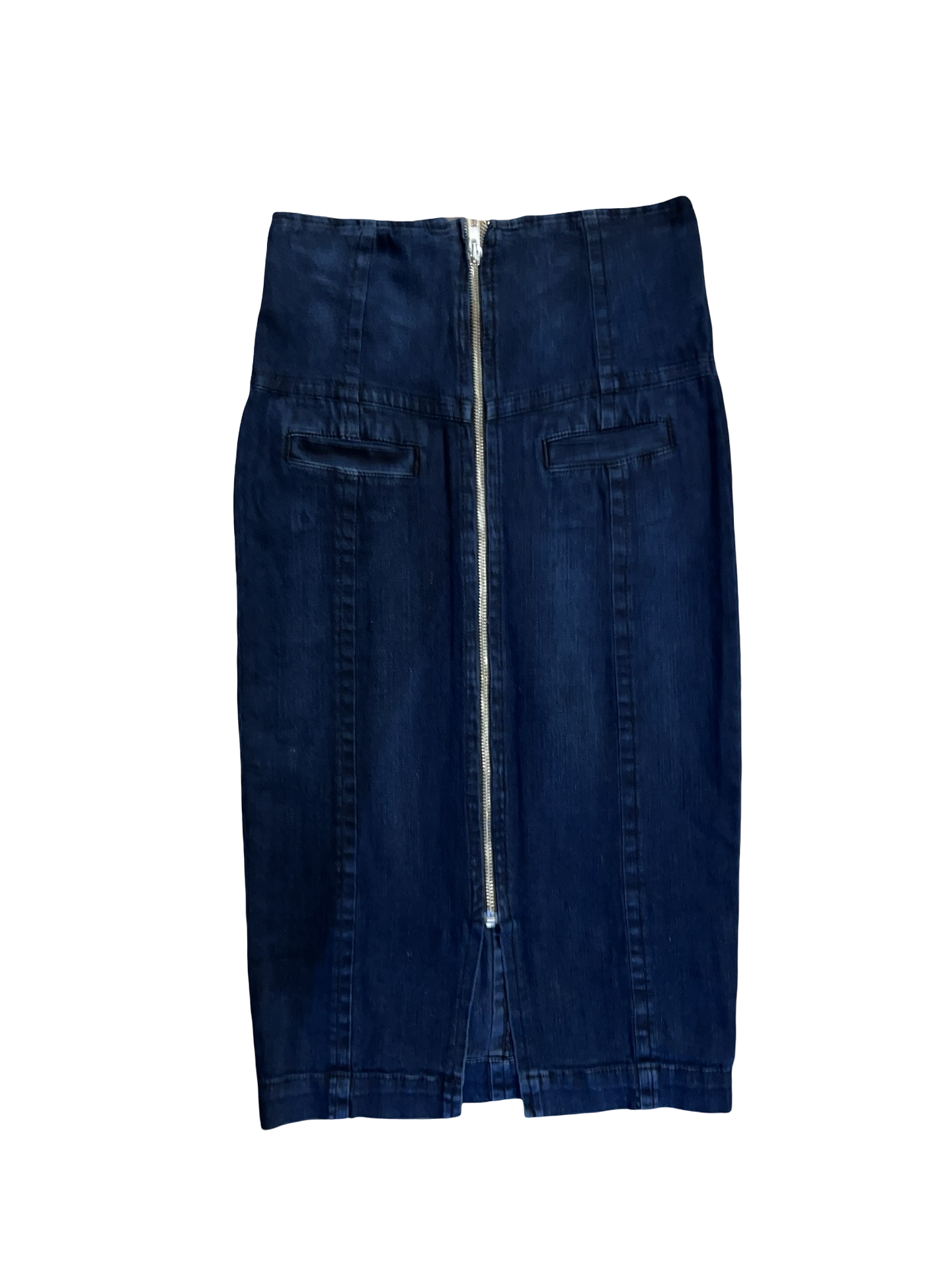 Y2K Dark Wash Denim Midi Pencil Skirt Jane Norman ukS