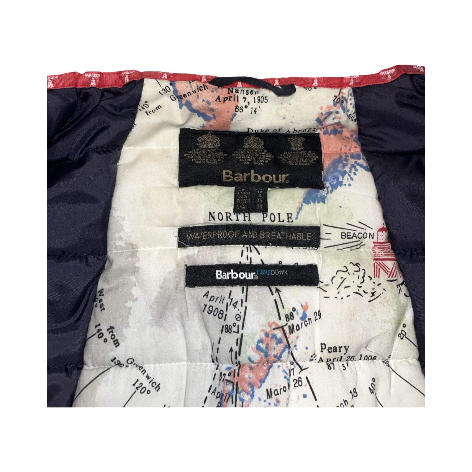 Barbour international vintage navy blue woman’s coat uk8