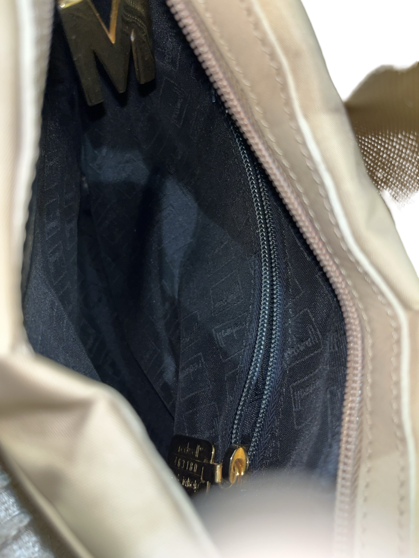 Vintage Y2K Moschino Cream Shoulder Bag Gold Logo | Made in Italy