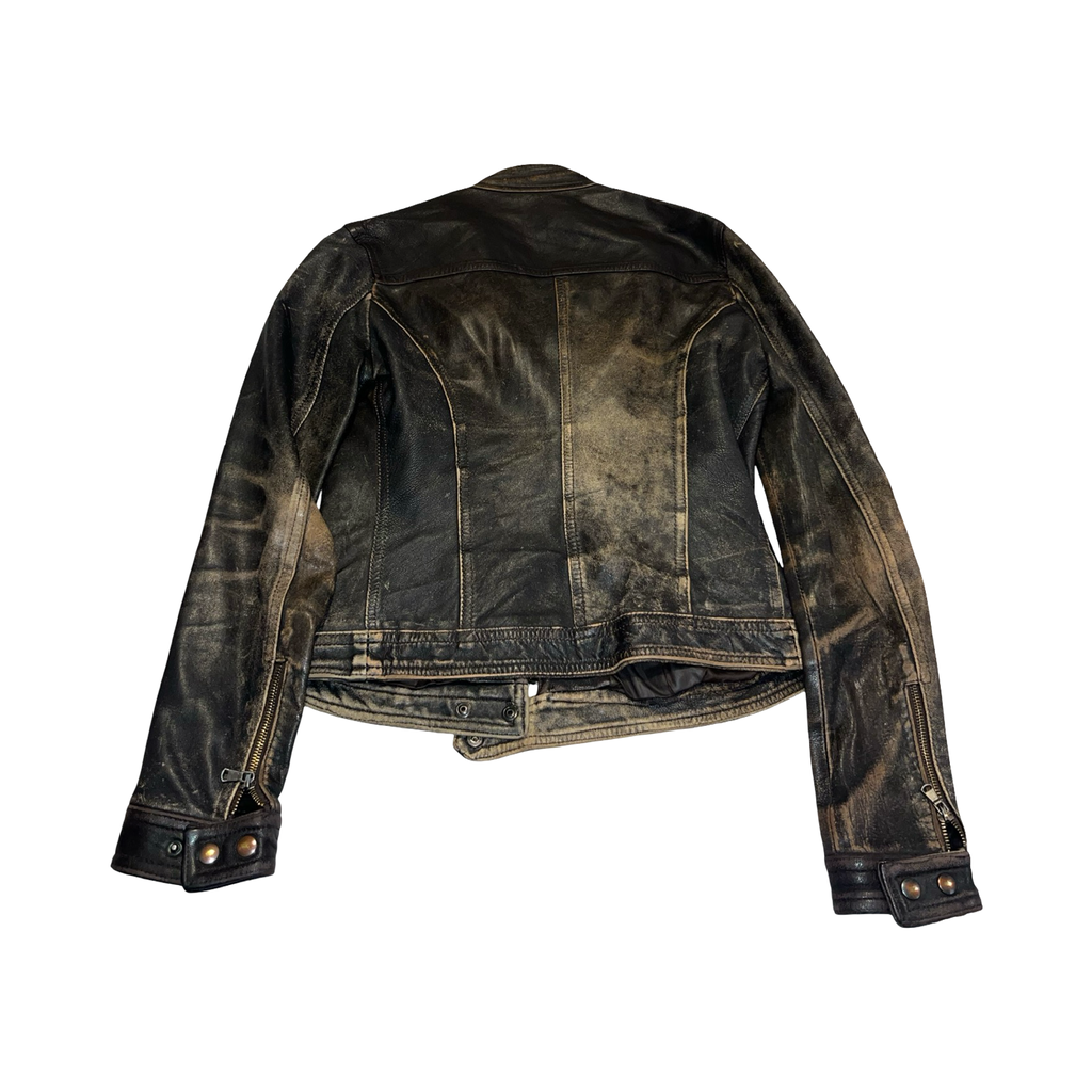 Vintage nice noise distressed Y2K 2000’s leather jacket ukS