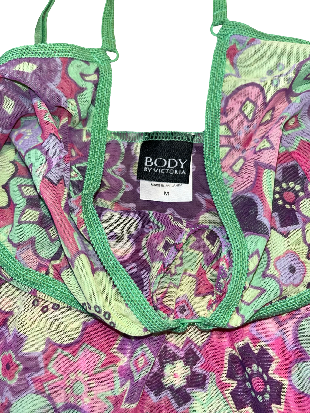 Y2K Body by Victoria Floral Mesh Cami Top Size 12