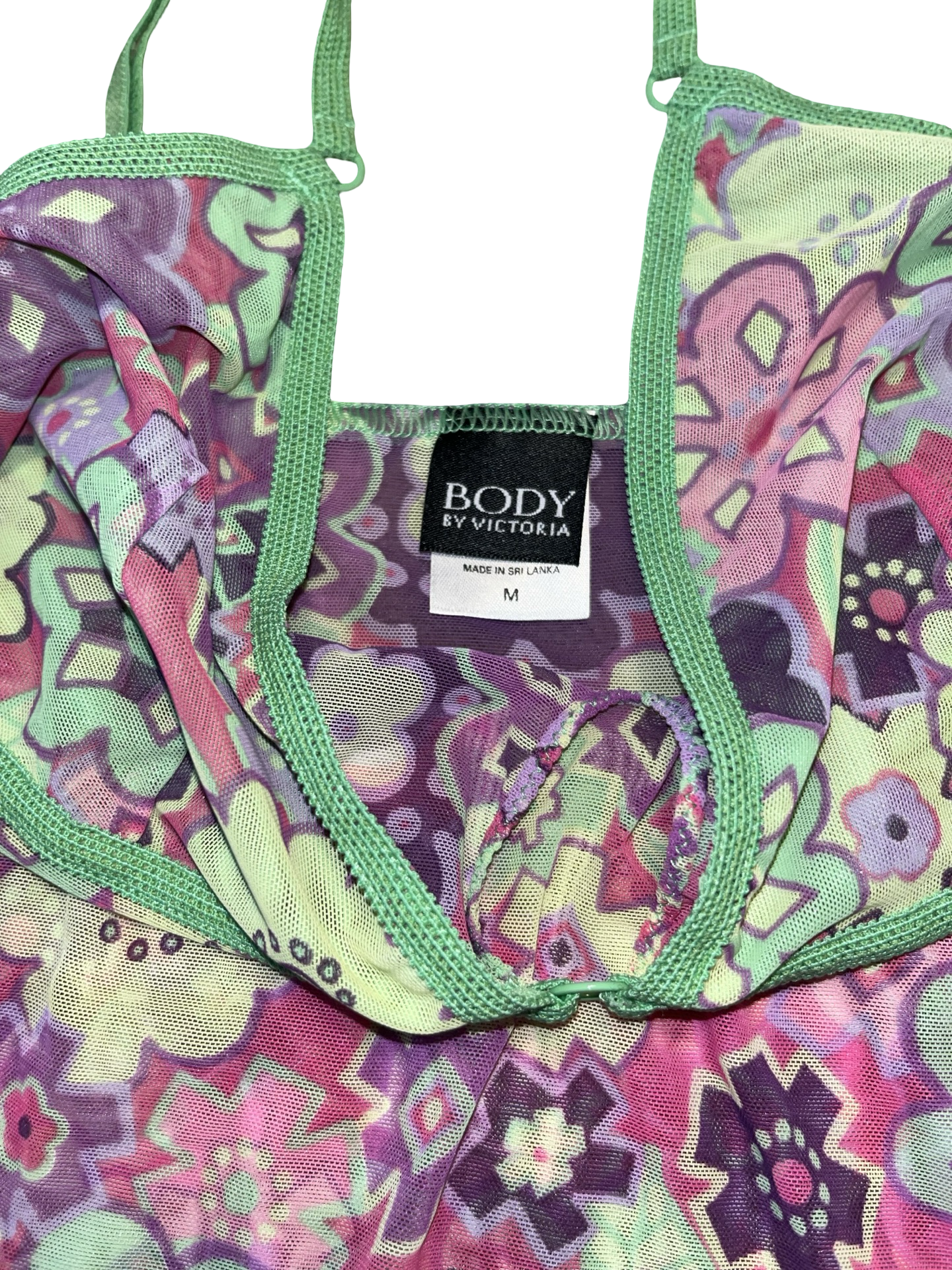 Y2K Body by Victoria Floral Mesh Cami Top Size 12
