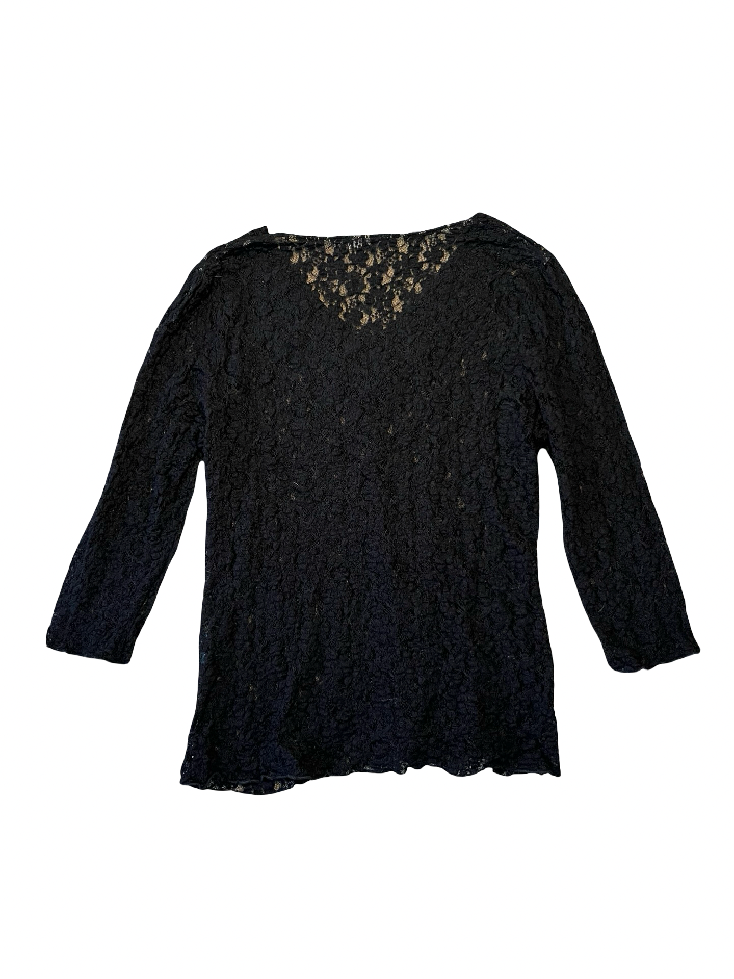 Per Una Black Lace Embellished Beaded Top Size 16