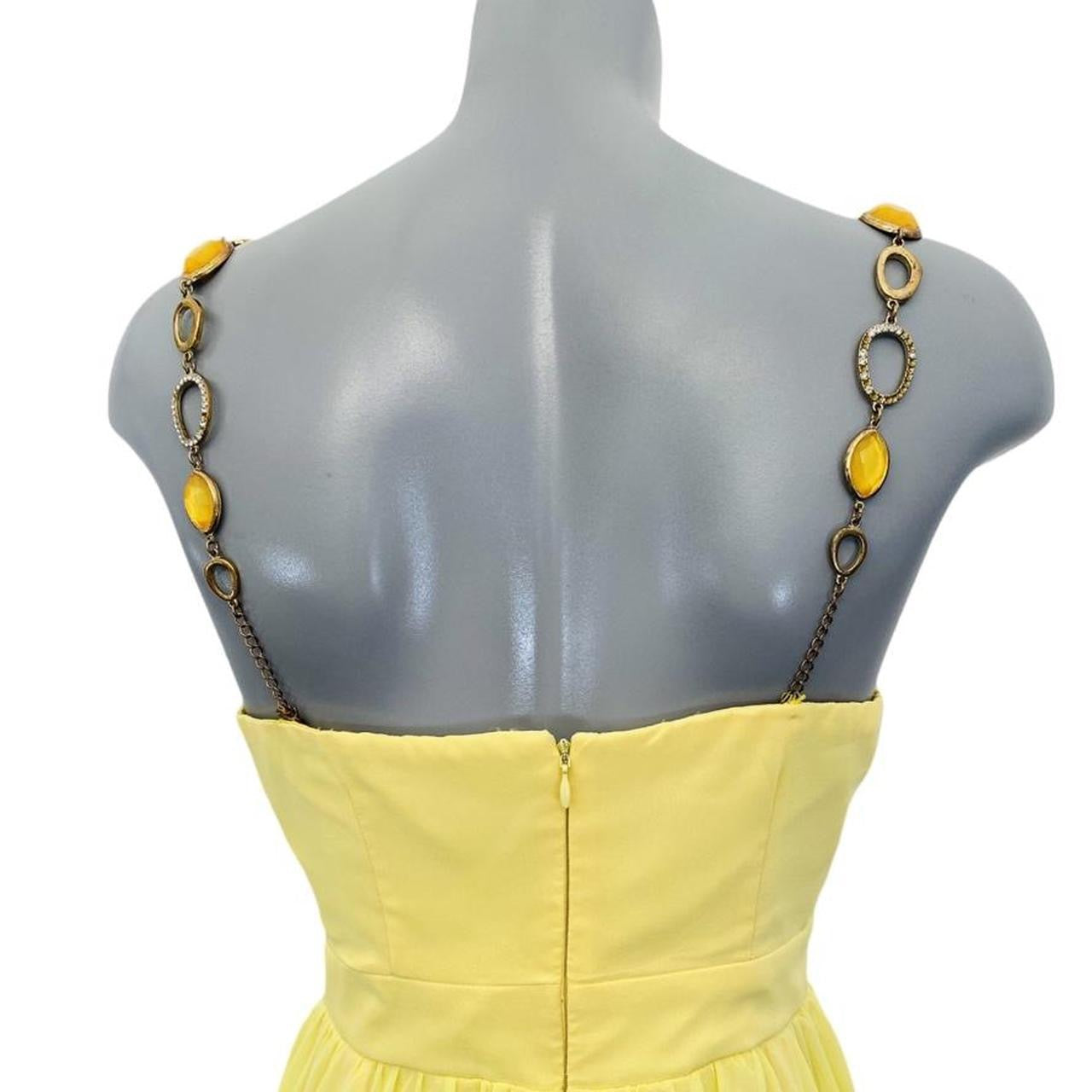 Yellow y2k fairy core Jane Norman lace dress with custom straps uk12