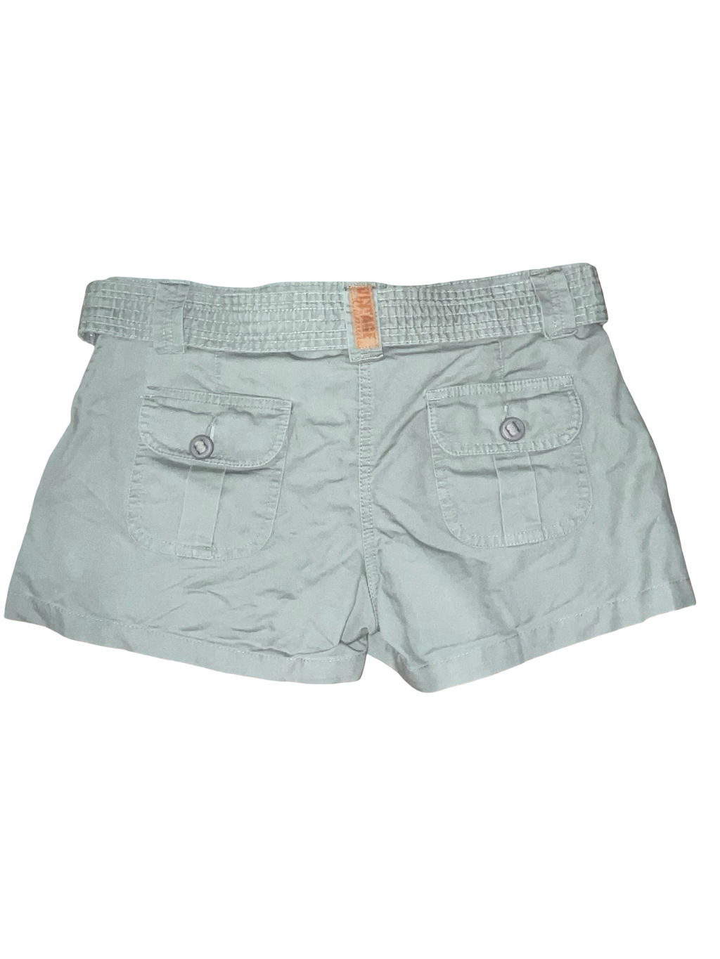 Y2K New Look Sage Green Belted Cargo Utility Shorts uk12