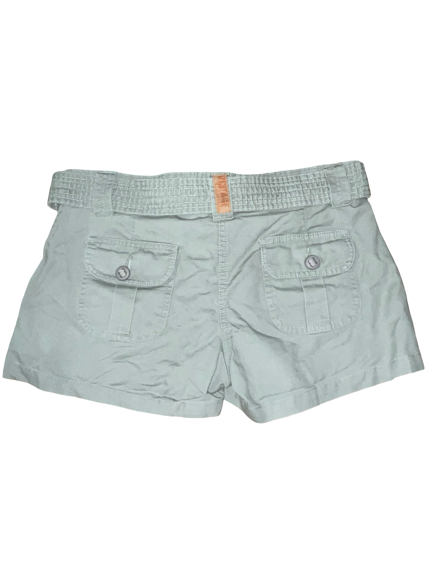Y2K New Look Sage Green Belted Cargo Utility Shorts uk12