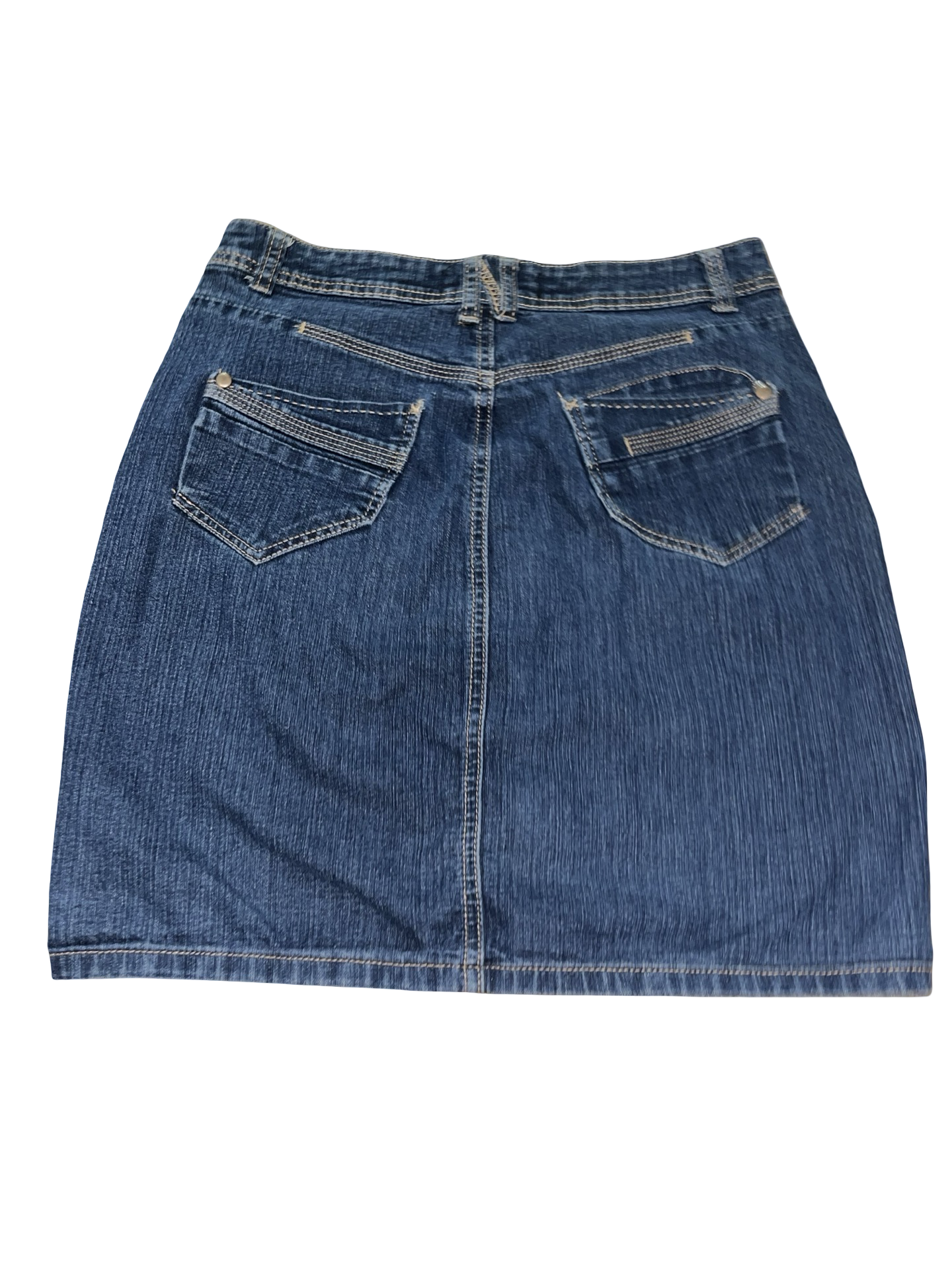 Y2K 24/7 Authentic Denim Button Front Mini Skirt uk8
