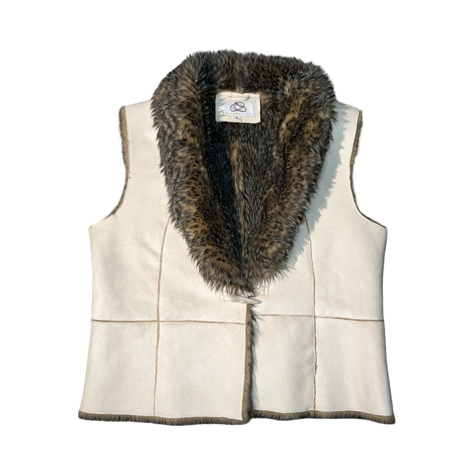Wallace sacks vintage y2k fur and suede waist coat ukL