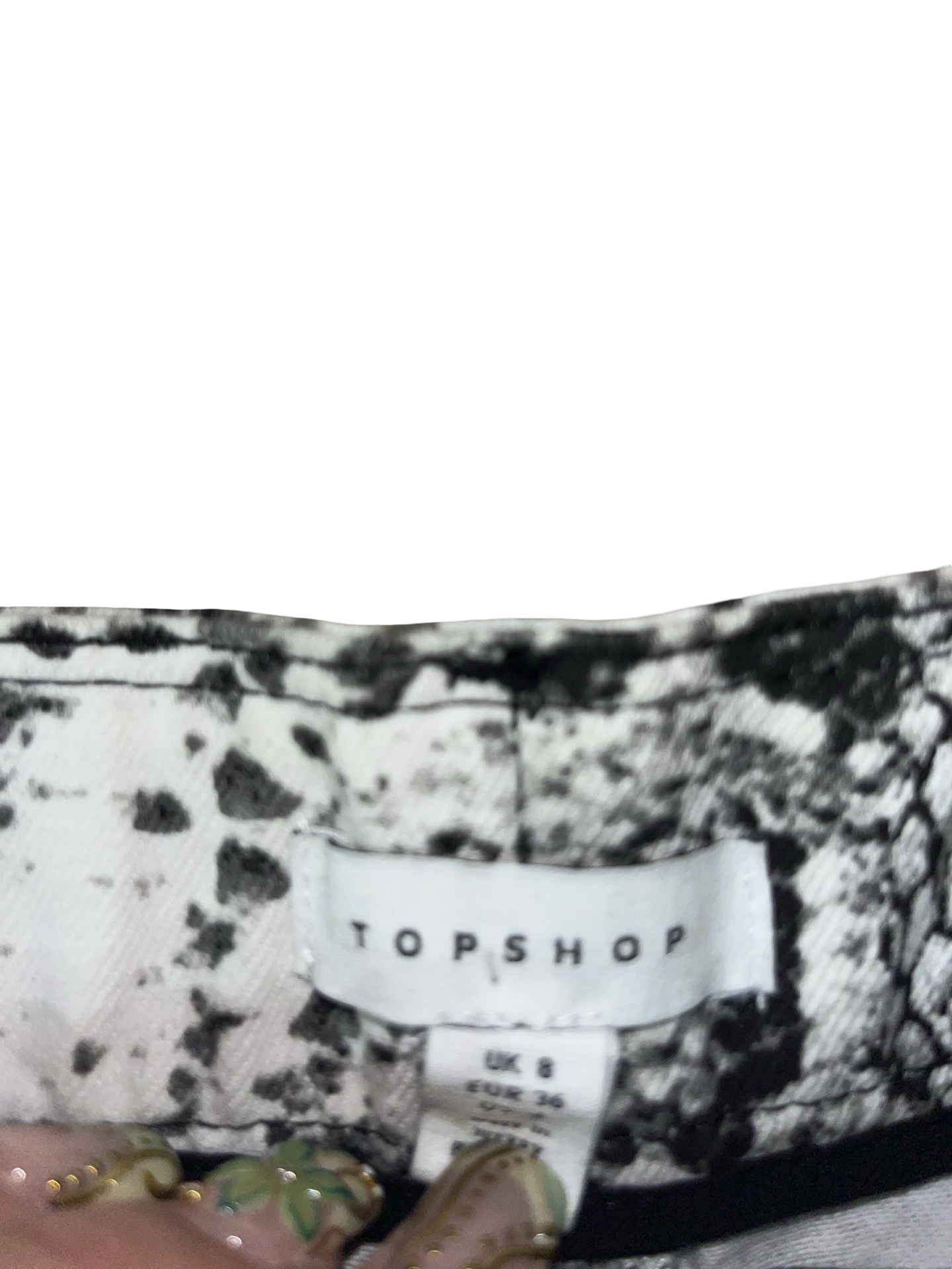 Topshop Y2K Snakeskin Buckle Mini Skirt UK 8
