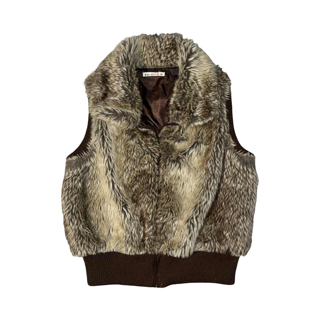 Select vintage faux fur y2k gilet S/M- 14