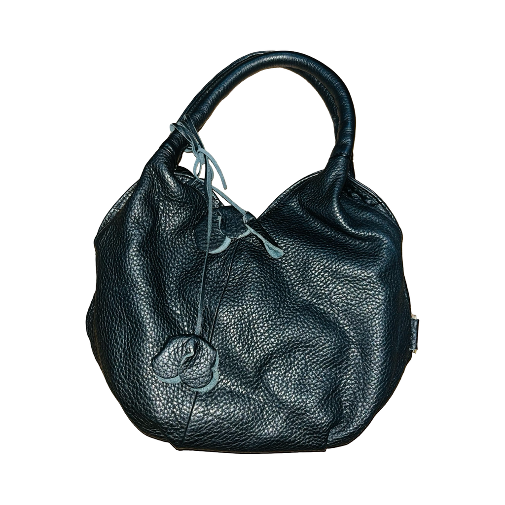 Vintage black leather handbag