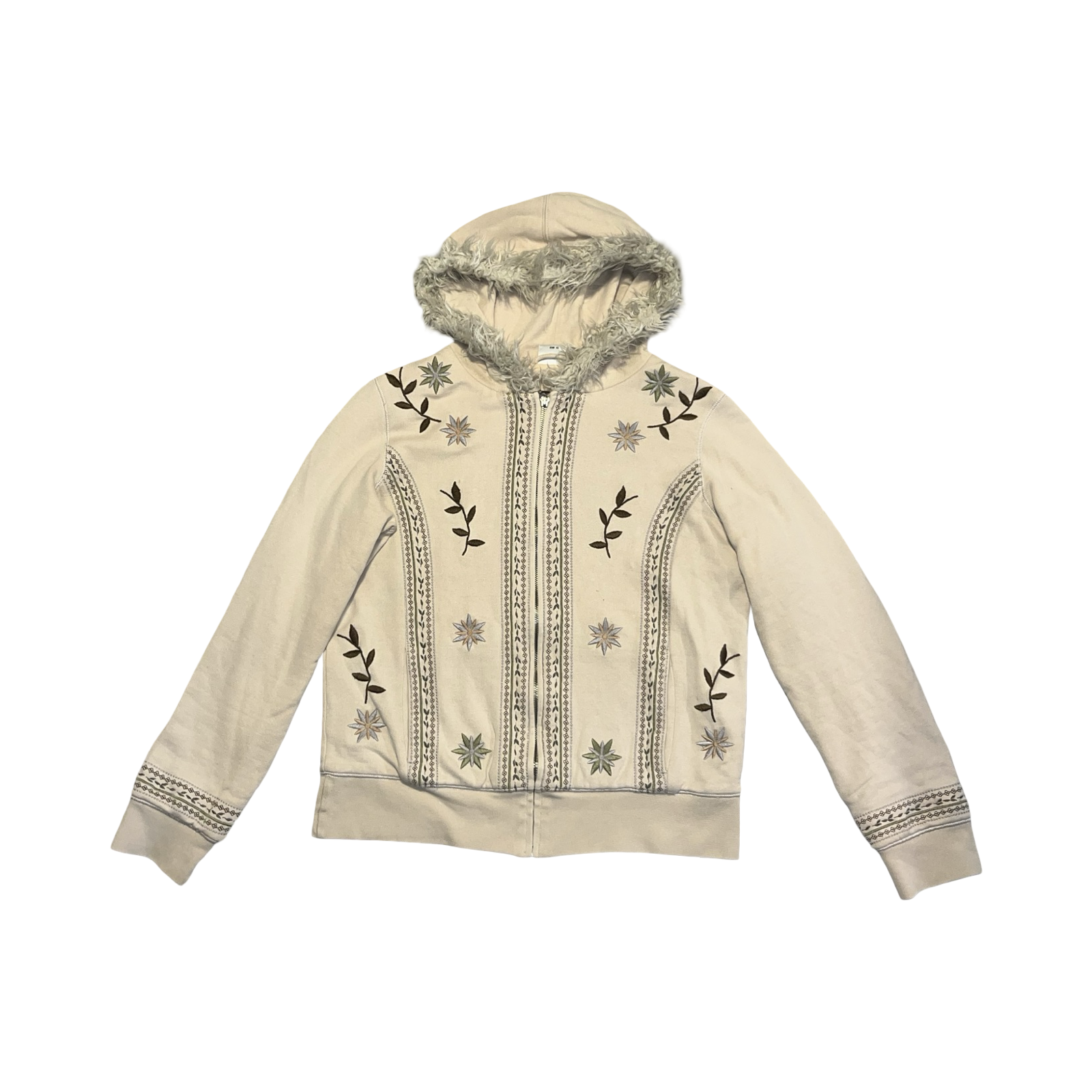 NEXT 2000’s Y2K cream fur lined hood jacket uk14