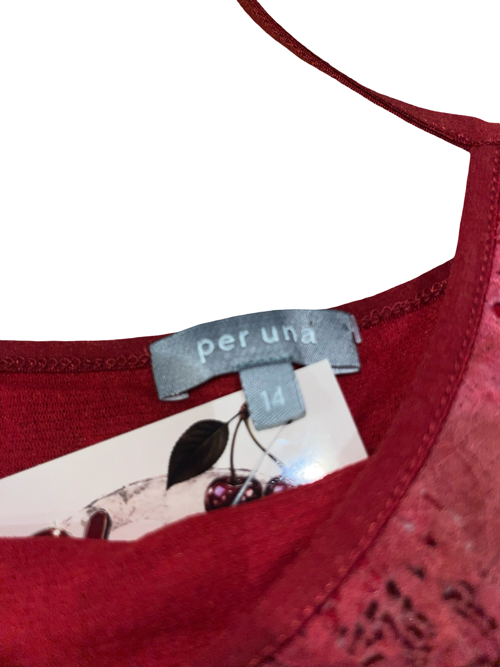 Y2K Per Una Red Sheer Mesh Floral Cami Top Fairy Grunge UK 14