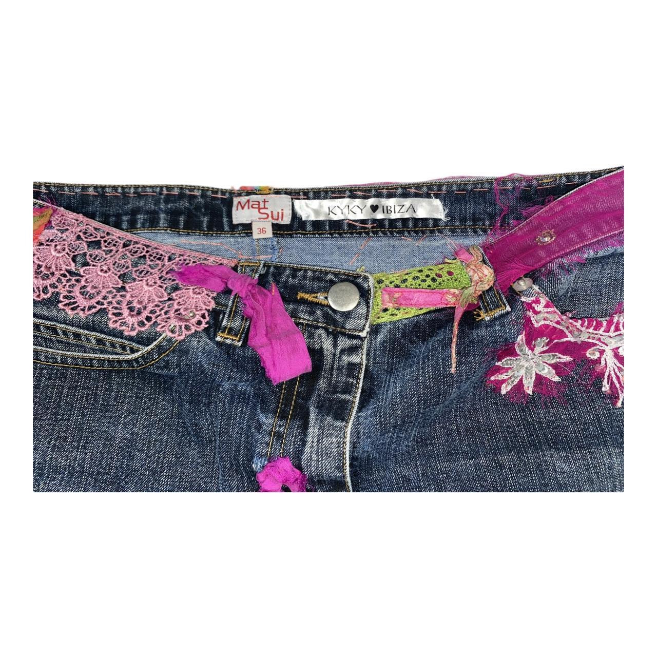 Mat Sui kyky Ibiza y2k denim skirt uk size 12