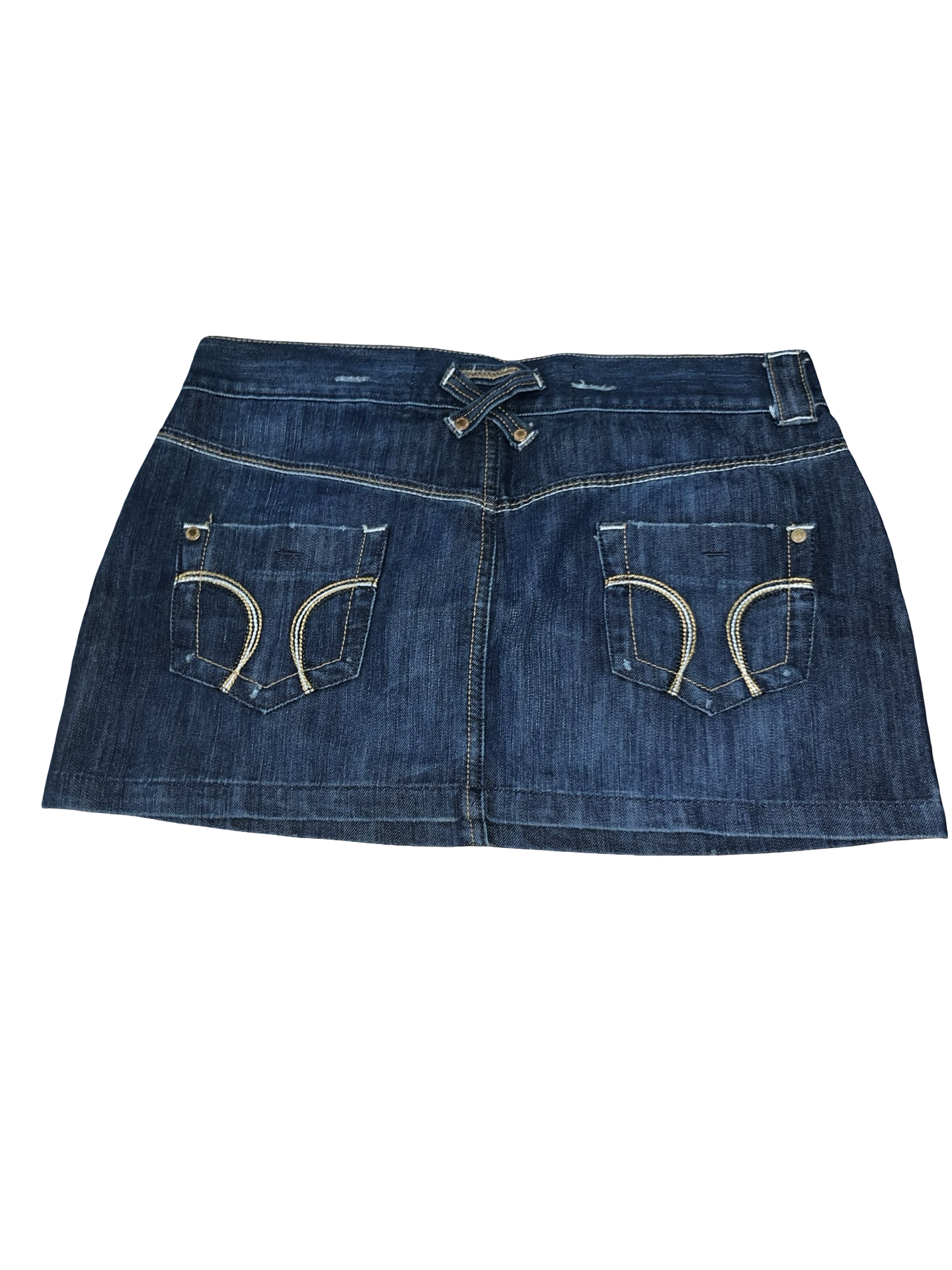 Y2K Denim Co Dark Wash Low Rise Denim Micro Mini Skirt UK 12