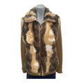 Brown mix Jmlong y2k faux fur zip-up sweater ukXL