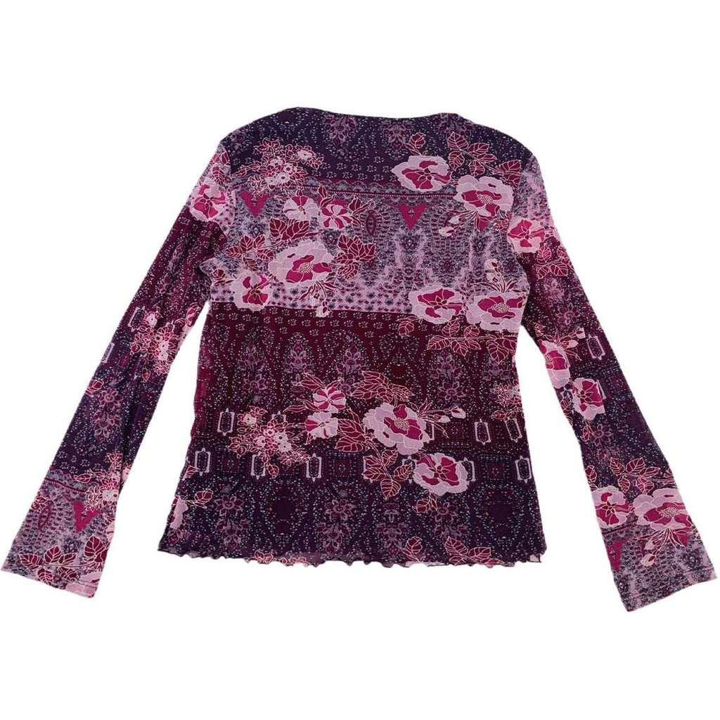 Cute purple floral mix double lined y2k top Debenhams uk16