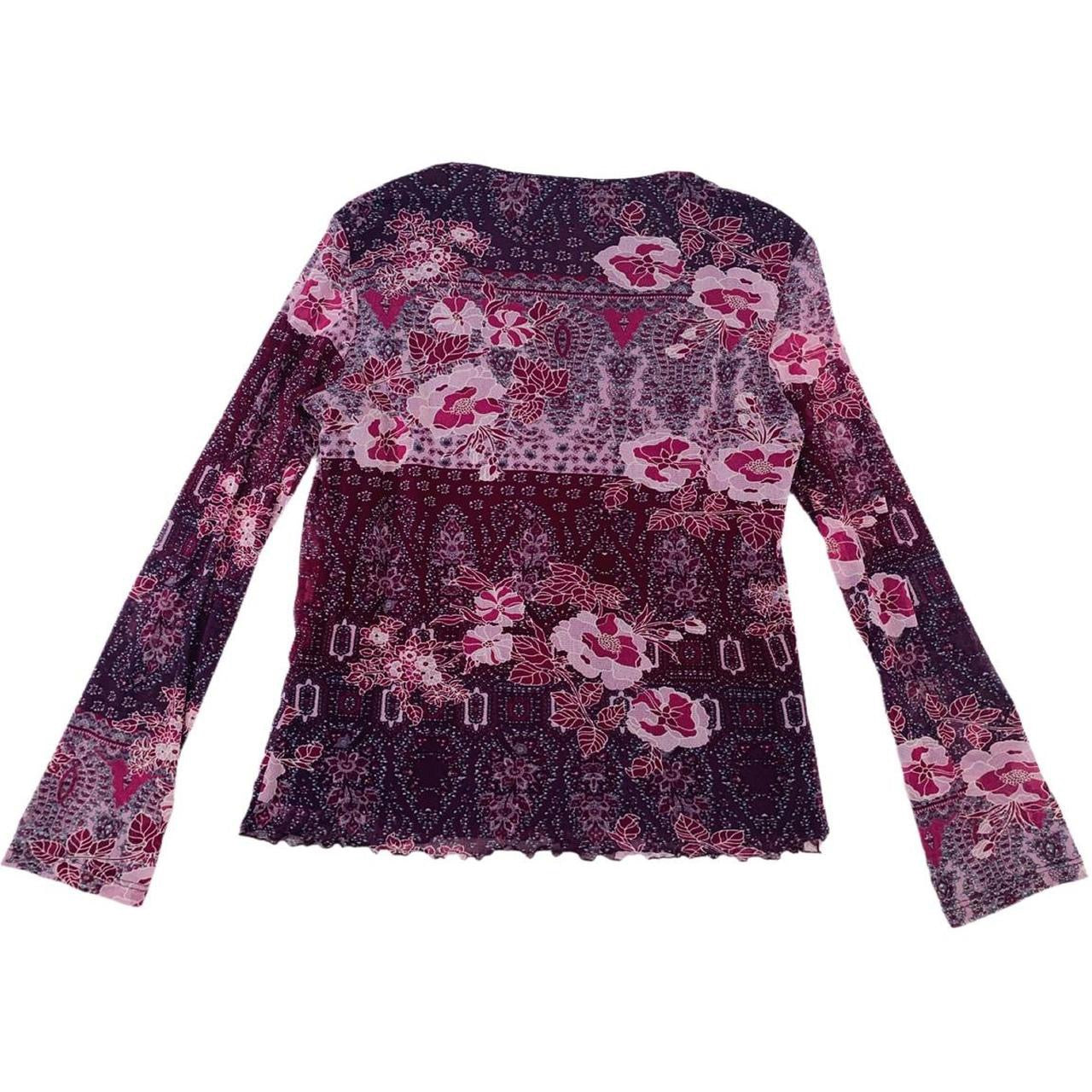 Cute purple floral mix double lined y2k top Debenhams uk16