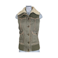 Green khaki and beige lined y2k Warehouse gilet uk10