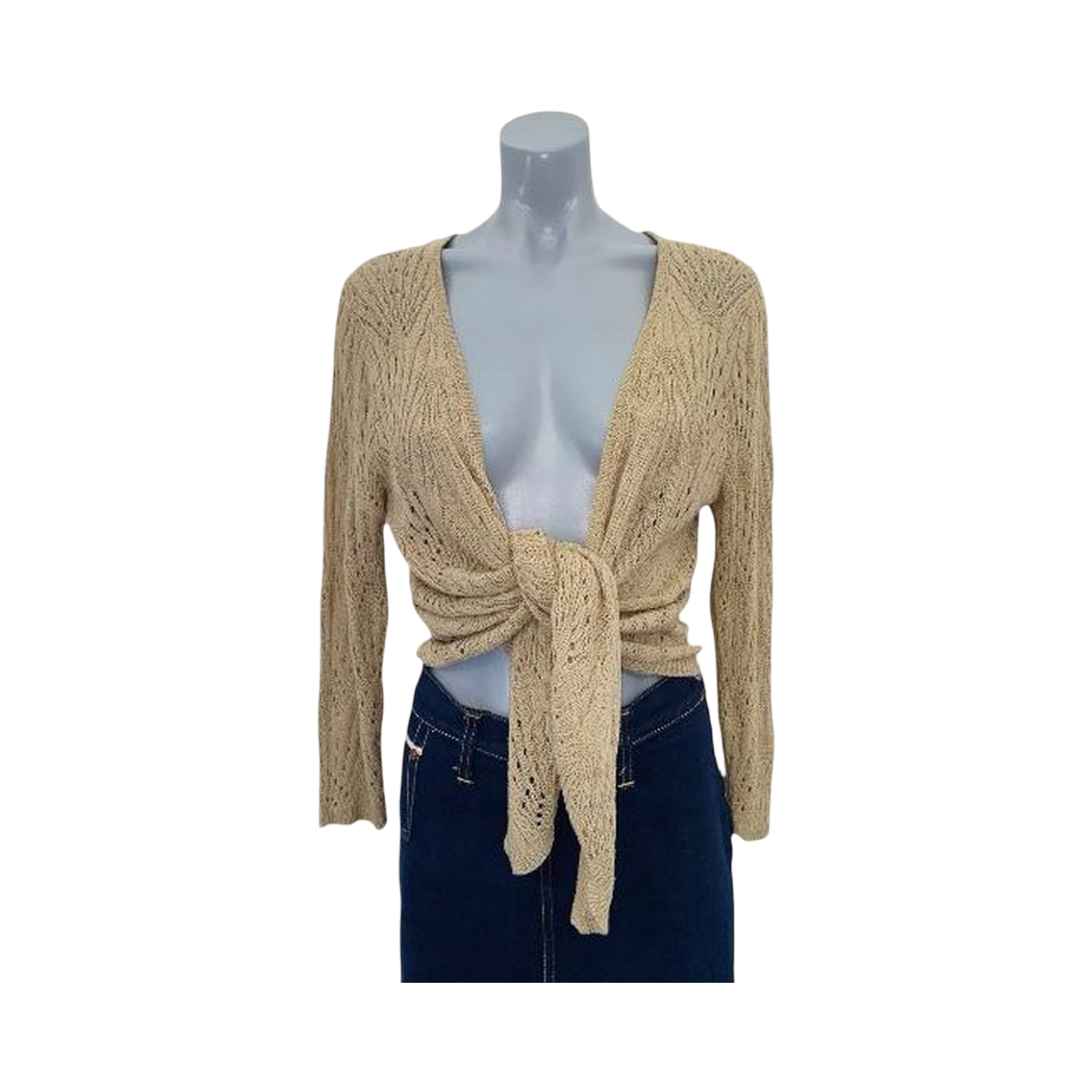 y2k vintage knit cardigan with tie front detail S/M