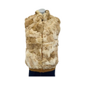Vintage coney tan y2k style reversible fur vest gilet ukM
