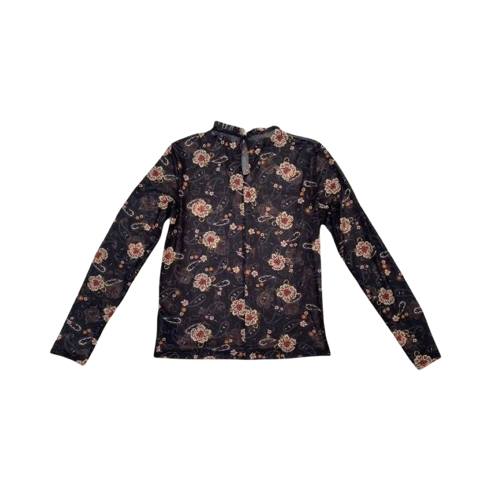 Red herring paisley mesh long sleeve top uk12