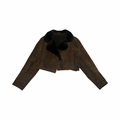Vintage sheep skin fur cropped coat uk S/M
