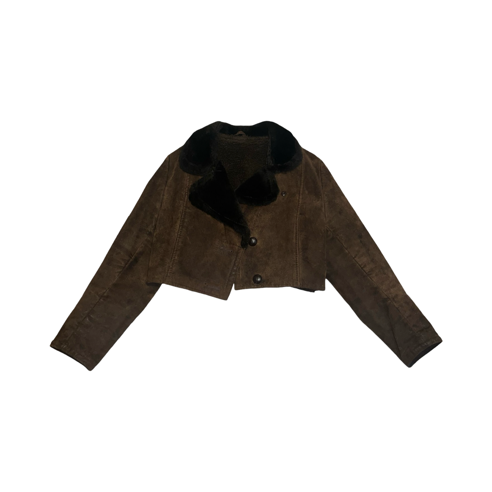 Vintage sheep skin fur cropped coat uk S/M