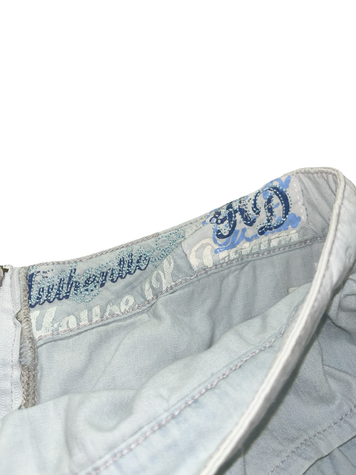 Y2K Light Wash Denim Ruffle Mini Skirt | Uk8 House of Denim