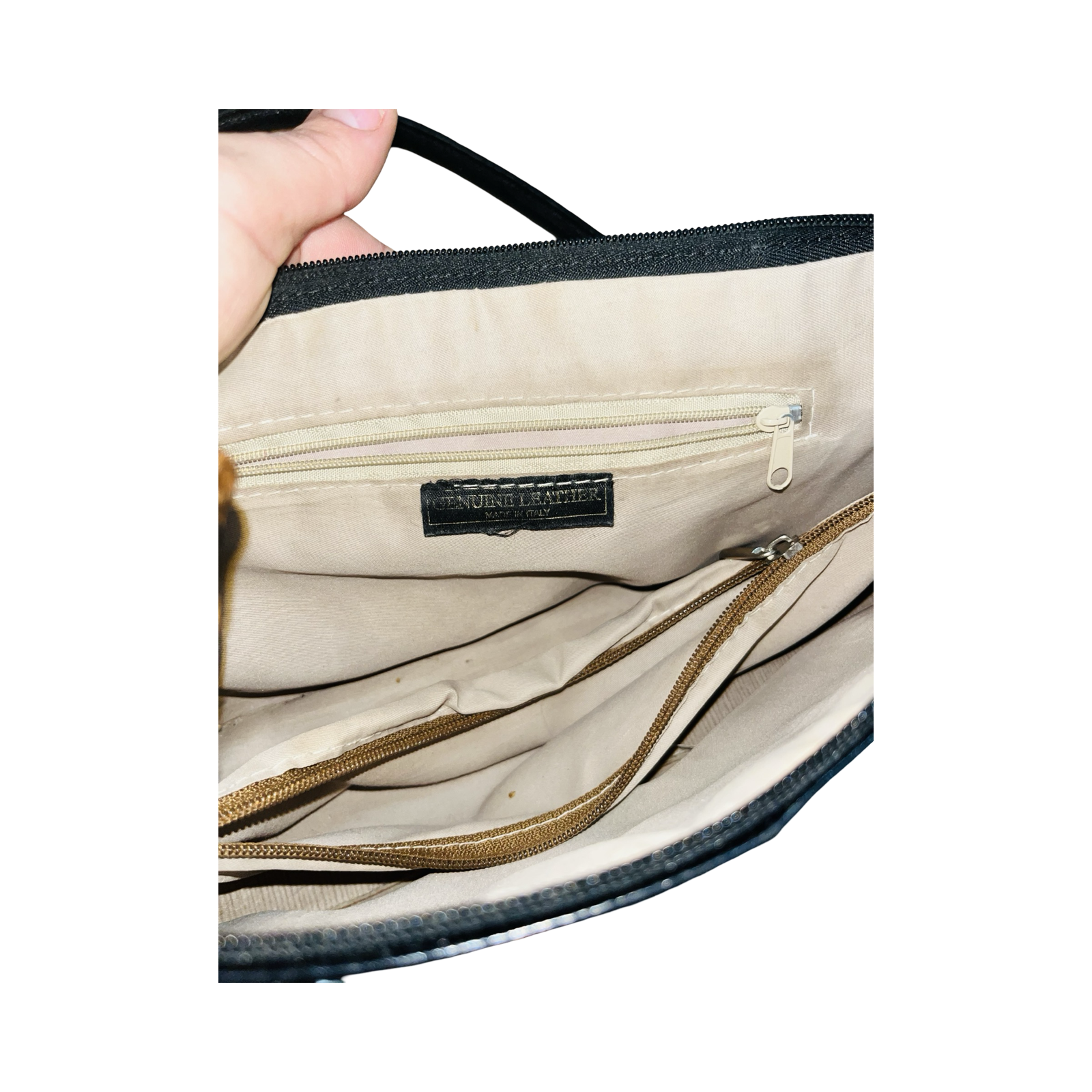 Vera Pelle Italian black vintage genuine leather shoulder bag