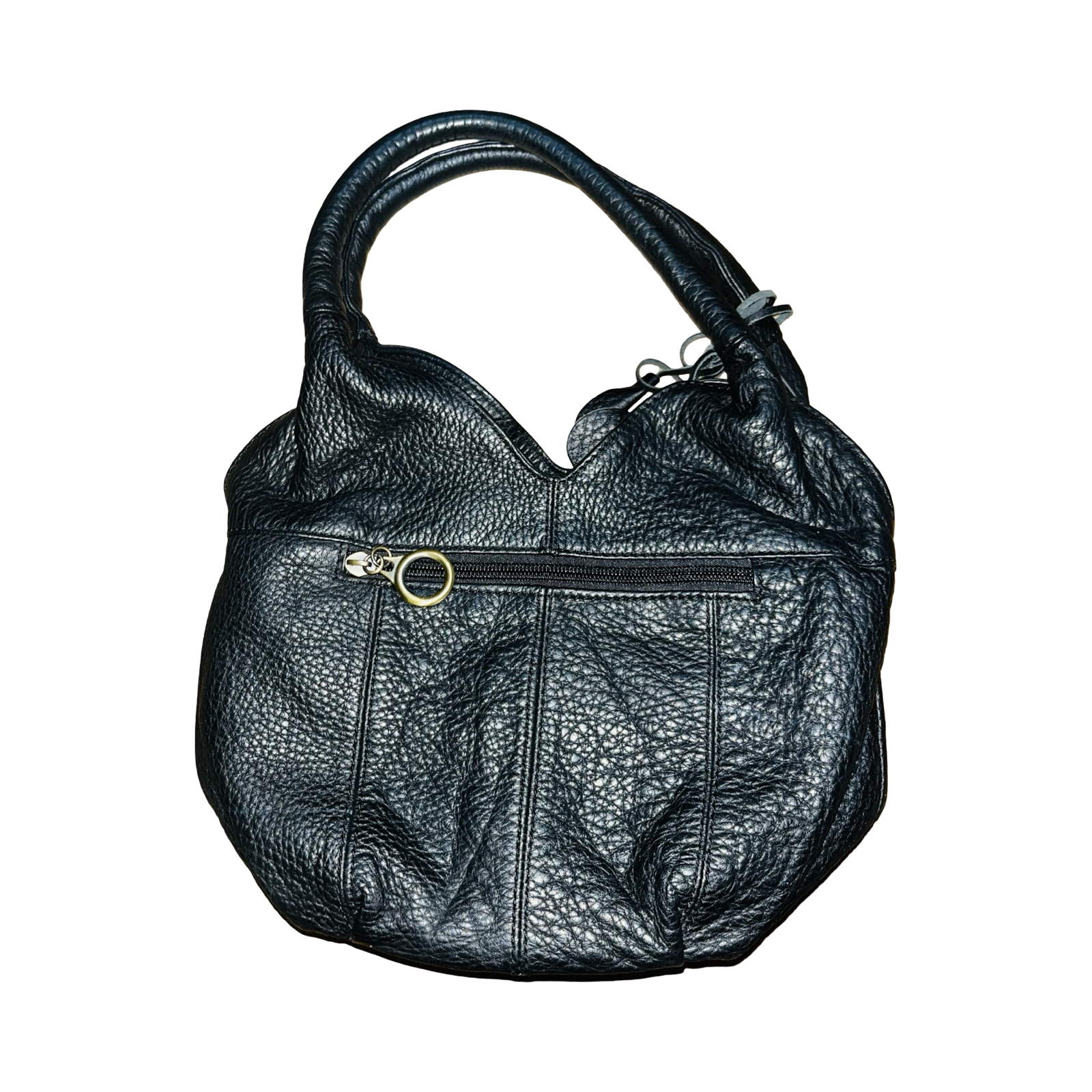 Vintage black leather handbag