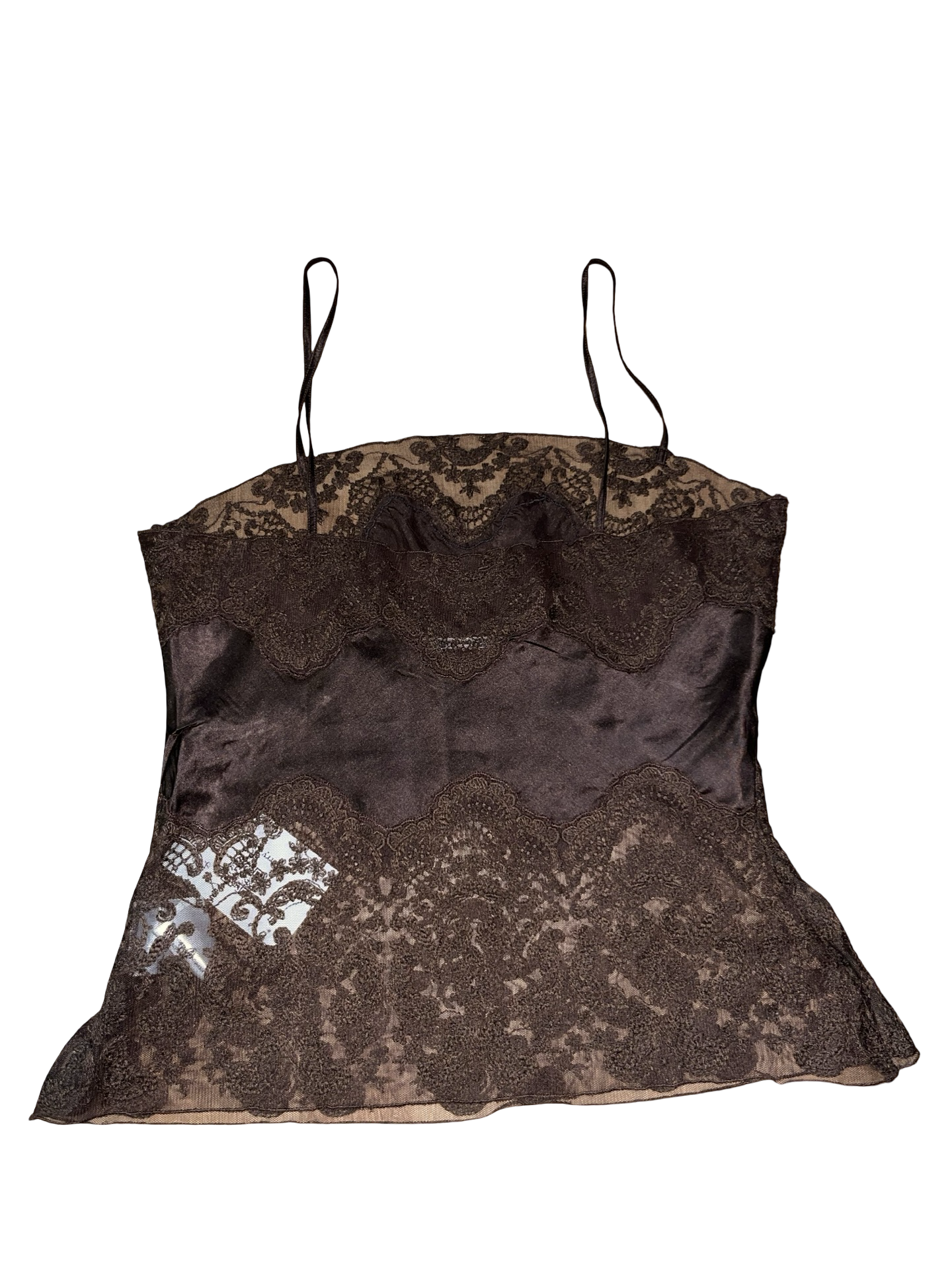 Vintage Y2K Pink Soda Boutique Silk Lace Cami Top UK 10