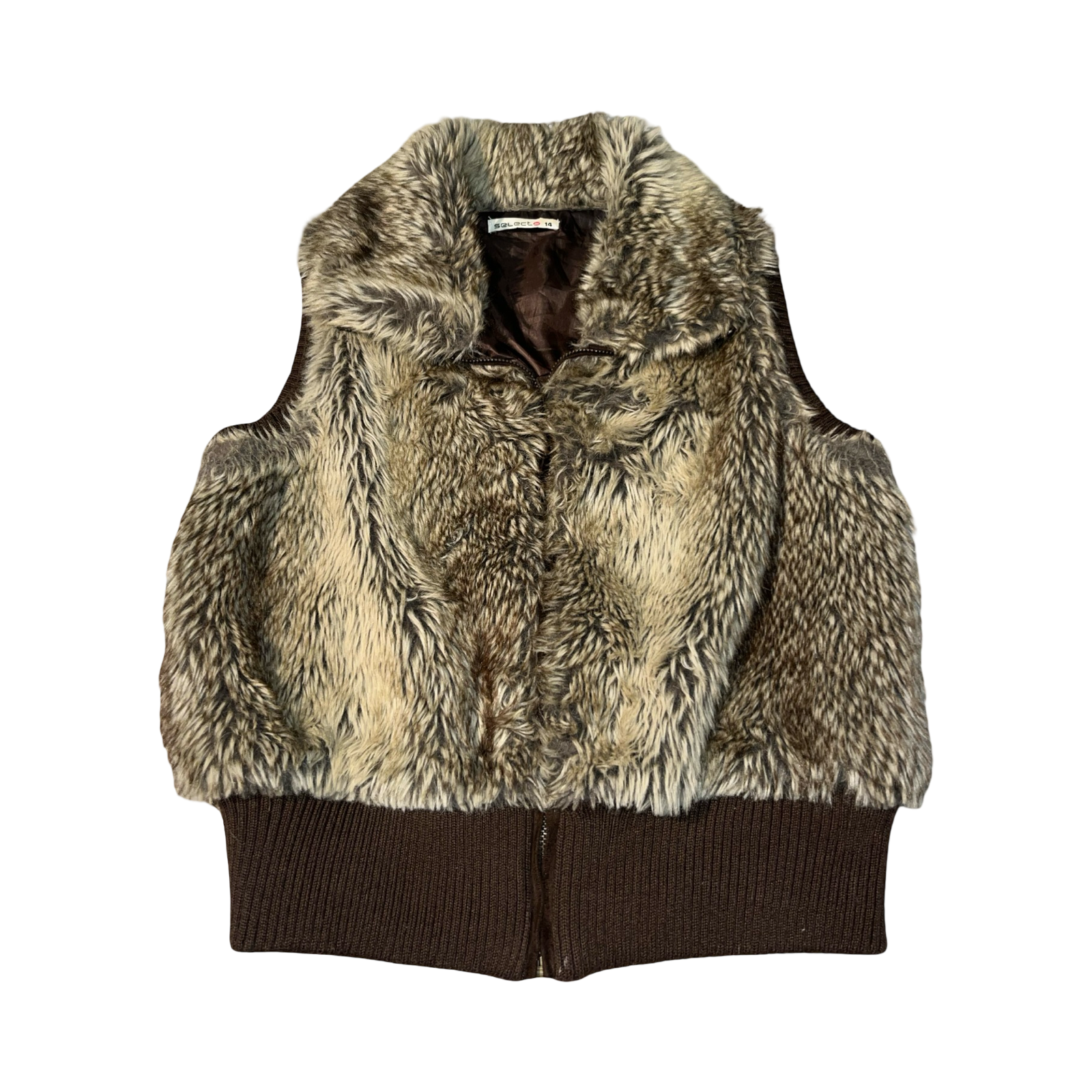 Select vintage faux fur y2k gilet S/M- 14